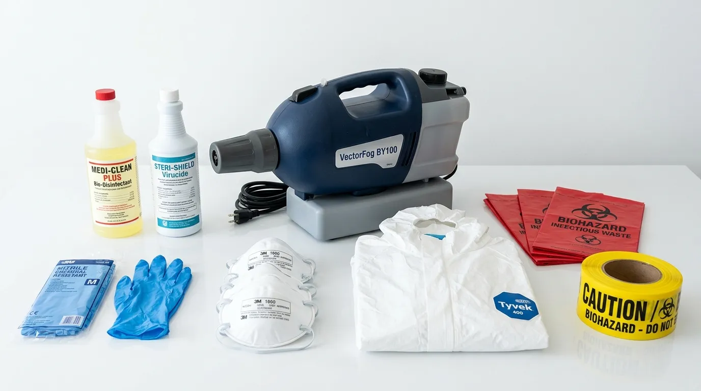 Professional biohazard remediation crew working in Wadsworth