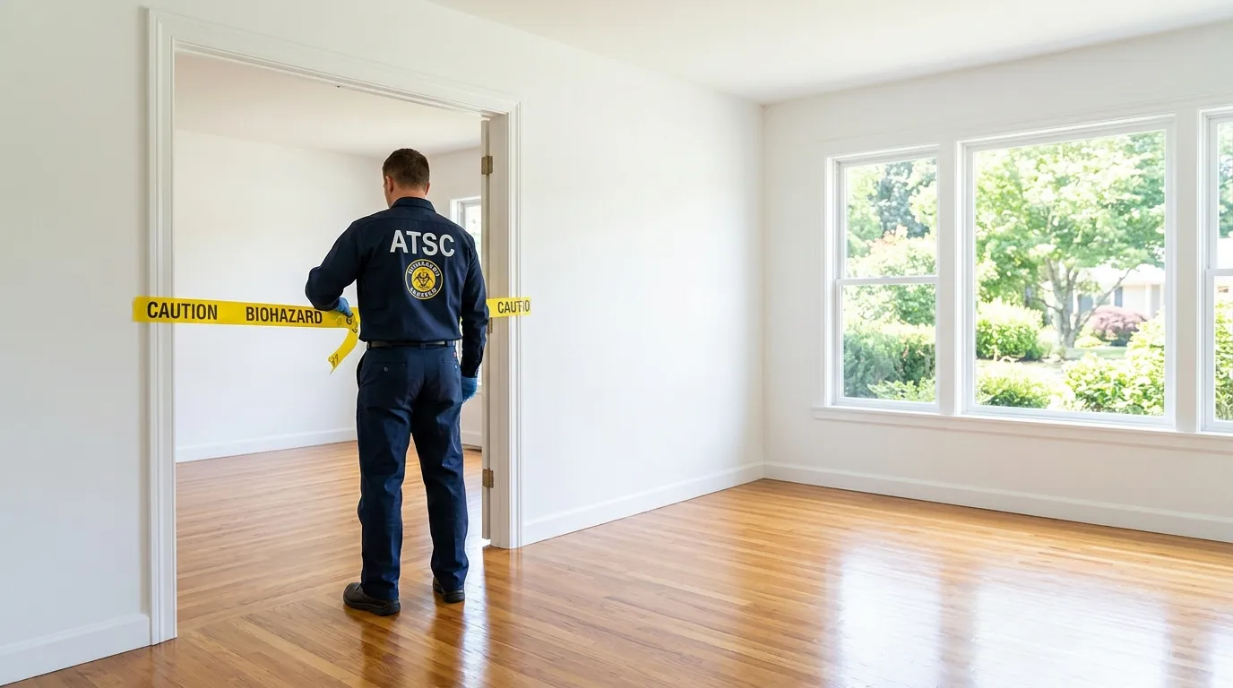 Certified biohazard cleanup crew performing Decomposition Cleanup in Wadsworth